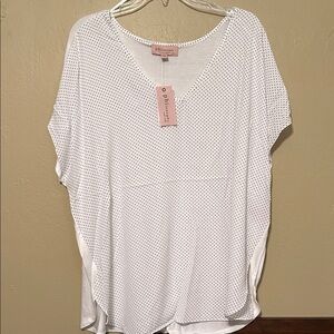 Philosophy  White and Black Polka Dot Blouse